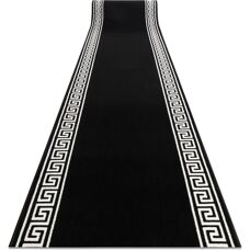 MORAD Grek Runner Rug - Polypropylene, Black, 100x320 cm