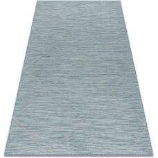 Sisal Patio Diamanten Flachgewebe - Aqua Blau - Teppich