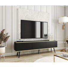 3XE LIVING Czarny Stolik TV - Nowoczesny, Trwały & Stylowy