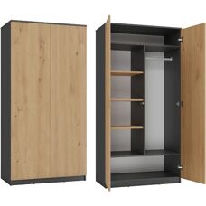Topeshop SD-90 ANT/ART KPL - 7 polic, 2 dveře Šatní skříň