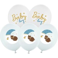 PartyDeco Blaue Baby Jungen Ballons - Babyparty Dekoration