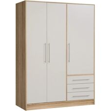 Forte JUPITER Armoire 3 Portes Sonoma Chêne Blanc - Publicité