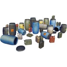 Mini Art Plastic Barrels Cans - Diorama accessories - 49010