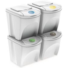 Conjunto de 4 cubos de reciclaje Keden - Capacidad 100L