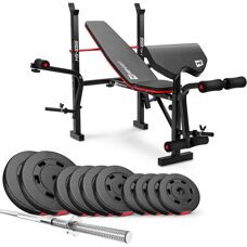 Hop-Sport - 59kg Zestaw do ćwiczeń i ciężarów - Wytrzymała konstrukcja stalowa