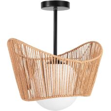 Toolight - APP1589-1CP - Beige - Jute Rope - Pendant Lamp
