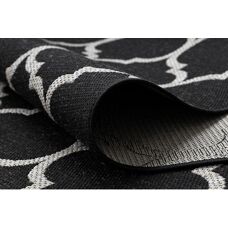 RugsX Passerelle SIZAL FLOORLUX - Treillis Marocain Noir Argent 120x510cm - Publicité