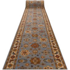 RugsX KESHAN Bežec - Lana Natural, Azul/Beige, 90x550 cm