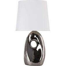 Candellux Hierro 41-79909 Keramik Tischlampe Weiß-Silber