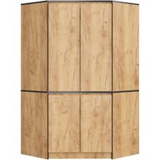 Akord S100 Eckschrank - Roble Craft - 4 Türen, 6 Fächer