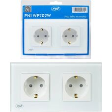 PNI WP202W Doppelsteckdose - Glassrahmen