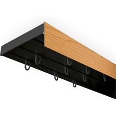 SN DECO GROUP Vorhangschiene - 3-läufig, Schwarz, 360cm