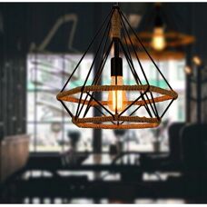 Axhup Vintage Pendant Light - Ø25cm Cage Lamp for Bedroom