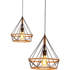 AXHUP Vintage Industrial Pendant Light - 25cm Cage Lamp for Hallways