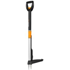 Fiskars 1020125 Unkrautstecher - Teleskopisch, Edelstahlgriff, Schwarz/Orange