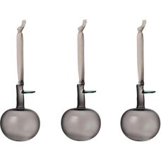 Iittala Glazen Ornamenten Grijs - Set van 3 - Glaskunst