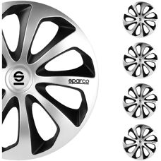 Sparco hjulkapslar - 14 tum - Silver - Set om 4