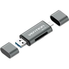 Czytnik kart Vention CCHH0 - USB Type-A/Type-C/Micro-USB - Szary