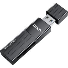 Hoco HB20 Mindful - 2σε 1 Αναγνώστης καρτών USB 3.0 - Μαύρο