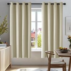 Cortinas blackout bege escuras Deconovo - 2 peças 140x175 cm