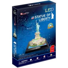 CUBICFUN 3D Puzzel Vrijheidsbeeld Nachteditie met LED