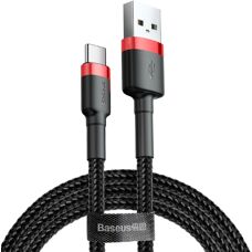 Baseus Cafule USB kábel 2m - Fekete/PIros USB A-ról USB C-re