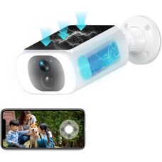 ANRAN - Caméra extérieure Wi-Fi avec panneau solaire - Surveillance 3MP avec vision nocturne couleur - Publicité