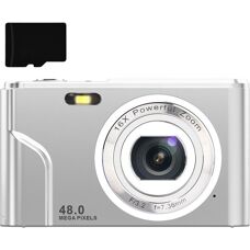 INF Digitaalinen kamera 48 MP - Zoom, Muistikortti - Hopea