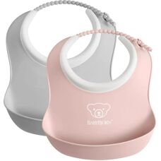 BABYBJÖRN Liten Baby Slabba - Grå/Puder Rosa - Baby Slab