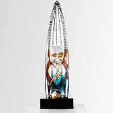 Kosta Boda Boot - Handbemalt, Kupferdekor - 28,5cm