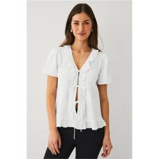 Ellos Collection - Top Alissa - Hvid - V-hals - 58cm - Top