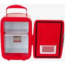 Emerio Mini Kjøleskap 4L - Bærbar, Dobbeltfunksjon, Rød