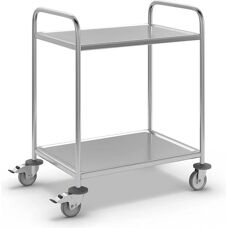 Kongamek Rustfrit stål vogn - 2 hylder - 100kg Bærerevne