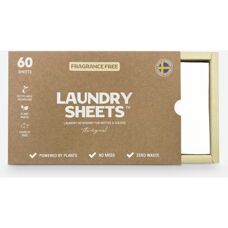 Laundry Sheets Vegansk Vaskemiddel - Uparfymert - 60 Ark