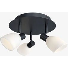 Herstal Belid Takspotlights - Svart, Opalglas - 3x G9