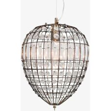 RYDENS Amadeus Taklampe - Antikk Brun med Glassperler