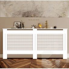 Cubierta de Radiador MDF Blanca - Grande - Diseño Moderno