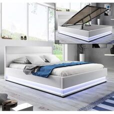 MUEBLES BONITOS Nitas Doppelbett mit LED-Dächern - Bett