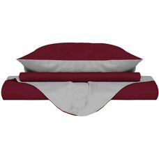 GIORDANOSHOP Set copripiumino - Doppio lato Bordeaux/Grigio Chiaro - Biancheria