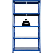 GIORDANOSHOP Mensola in Acciaio Ettore - 5 Ripiani, 80kg Supporto, 100x40x187cm