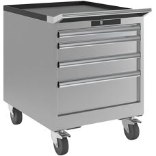 LISTA Stahl-Speicher-Schrank - 4 Schubladen - Hellgrau