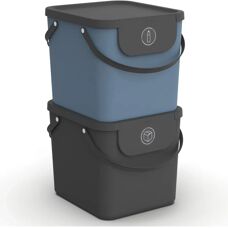 Rotho Albula 2-Set Waste Bin - Space Saving, Stackable