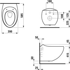 LAUFEN Wc sospeso - Rimless, basso consumo 585x390 - WC