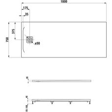 LAUFEN Pro Ducha Rectangular - Plato de ducha de Mármol
