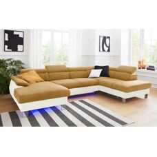 COTTA Komaris U-Form Beiges Sofa - Mit Bettfunktion