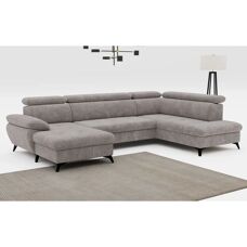 COTTA Hudson U-Form taupe Sofa - U-Form mit Stauraum