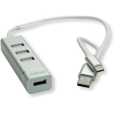 Roline USB Hub - 4 Ports, USB 2.0, Argent, Blanc - Publicité