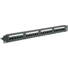 VALUE Cat.6A Patch Panel - 24 Ports - Schwarz - 19-Zoll