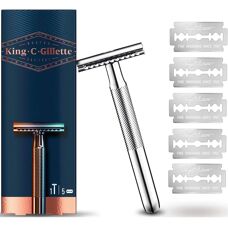 Gillette King C. Aparat de ras de siguranță cu dublu tăietor - 5 lame - Bărbați