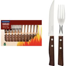 Tramontina Traditionelles Holz Edelstahl 12-teiliges Set